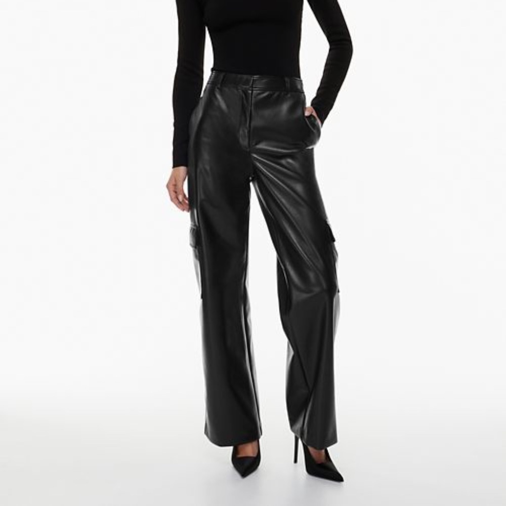 BNWT Leather Babaton Aritzia Pleated Pants 0 XS - Rare, sold out everywhere!